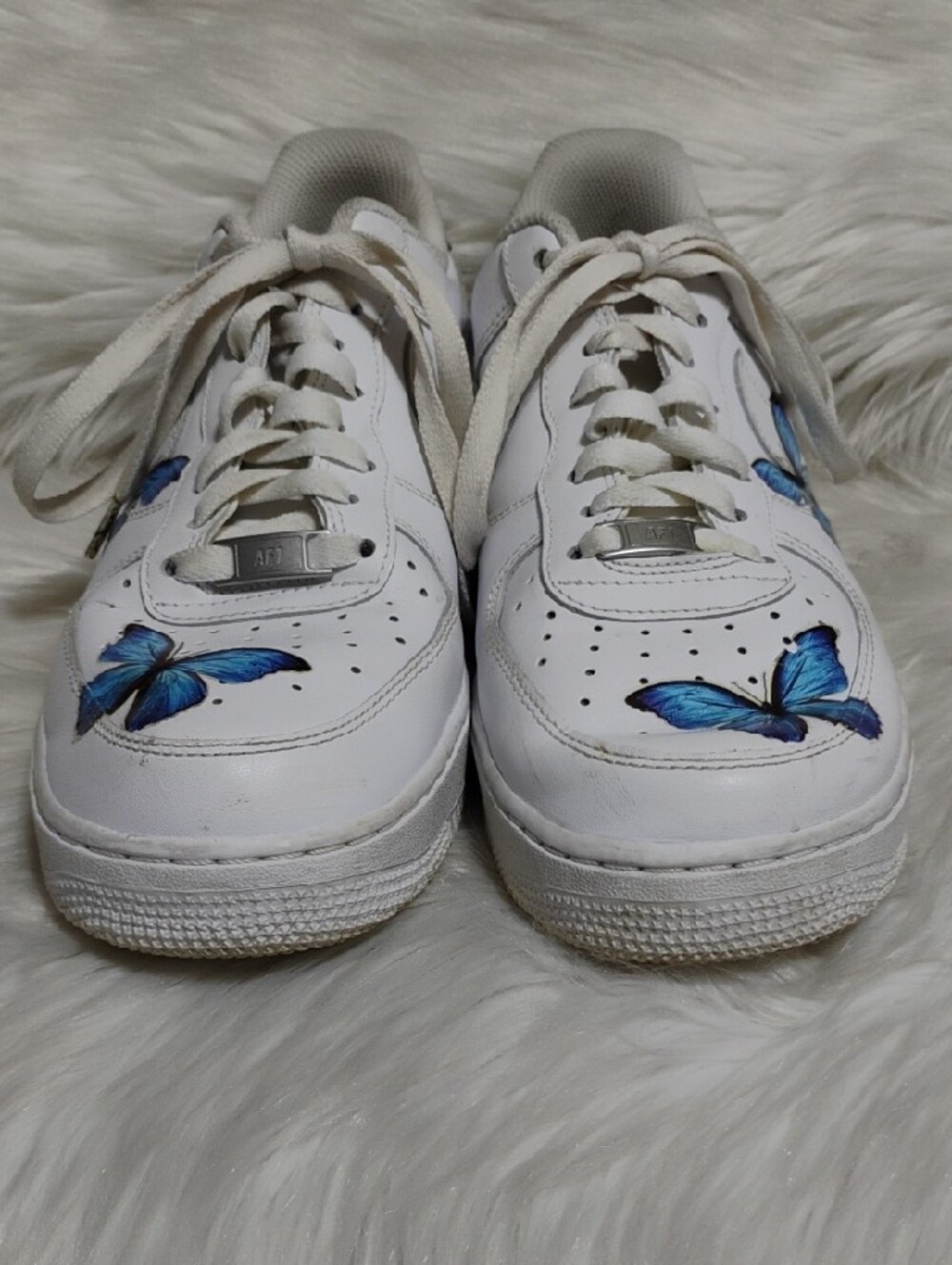(C-64) Nike Air Force 1 Blue Butterfly Custom Design Sneakers - Picture 3 of 13